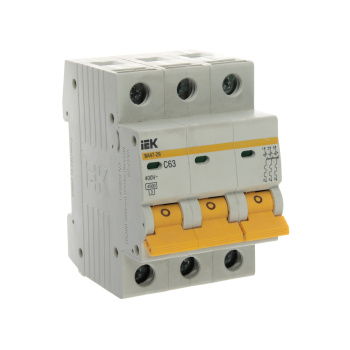 Автоматический выключатель IEK, 3 полюса, 63 А, 4.5 кА