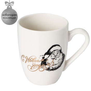 Кружка  "Новый год" керам. 320мл "Дед Мороз и олени" Подар.коробка 9569514 "Доляна" *1/36