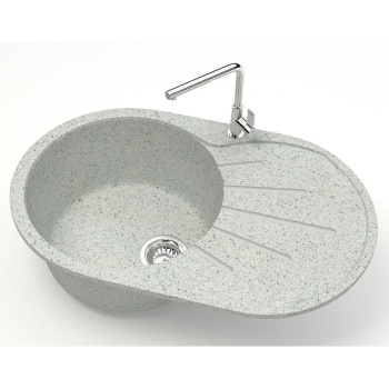Мойка из искусственного камня овальная светло-серая матовая AGATA 110Q10 (730х450 мм) *1 Мойка из искусственного камня овальная светло-серая матовая AGATA 110Q10 (730х450 мм) *1