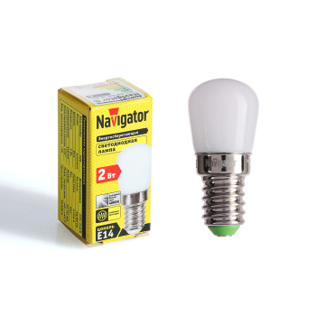 Лампа светодиодная для холодильника Navigator, Е14, NLL, 2 Вт, 110 Лм, холодный белый свет