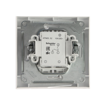 Выключатель "ATLAS DESIGN" СП 2кл. белый 10АХ в сборе SchE ATN000152 *1/15