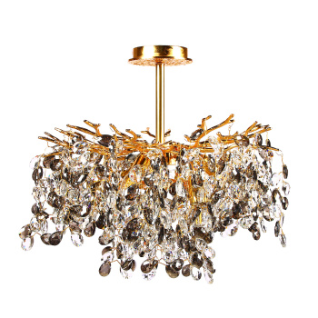 Светильник потолочный хрусталь 5509 Gold 500 мм Е14 S=16м2 золото  VERNER LIGHTING *1