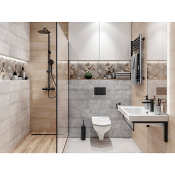 Плитка 44х20 см настенная 1.06 м² Cersanit Urbano, светло-серый Плитка 44х20 см настенная 1.06 м² Cersanit Urbano, светло-серый