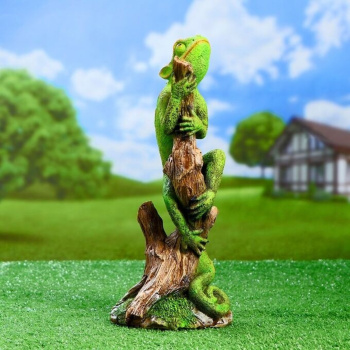 Садовая фигура "Хамелеон на ветке" акрил 17х14х35см  4793735