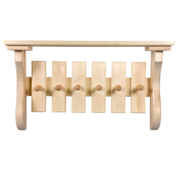 Полка с вешалкой, 6 рожков 54х31х14 см "Банные штучки"/2