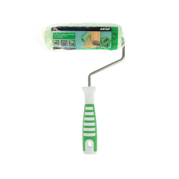 Валик микрофибра 180мм "Профи" d-8мм бело-зеленый микс (арт.100-738) (Акор) *1/30