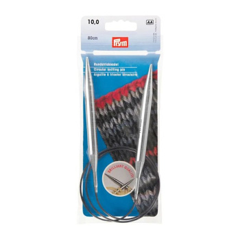 яяяСпицы вязальные круговые пластиковые 10мм 80см