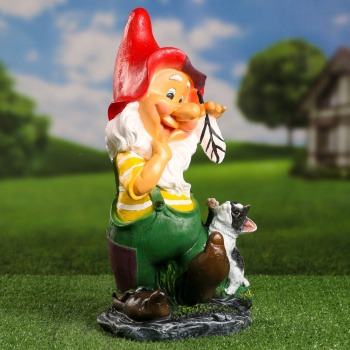 Садовая фигура "Гномик с кошечкой" 40см 9567802