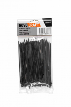 Хомут нейлон 3,0*120 черный (100шт)  NovoCRAFT  *1