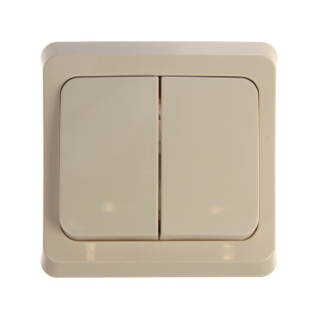 Выключатель "Этюд" СП 2кл. кремовый с подсветкой ВС10-006К *10/20