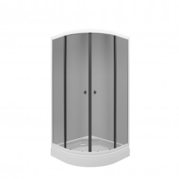 Душевой уголок 90*90*191 А Грей ПД2 поддон низкий, стекло тонированное (3 места+сифон D90)
