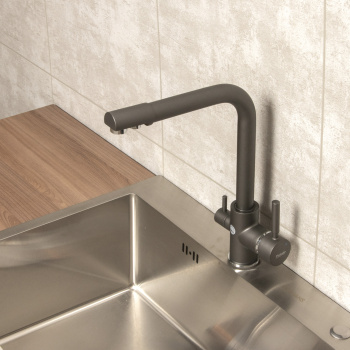 Смеситель для кухни Potato P4498-19, высокий излив, с выходом для питьевой воды