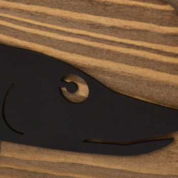 Вешалка брашированная, "Щука", 59*16 см, 3 крючка, массив сосны, "Банные штучки"/1