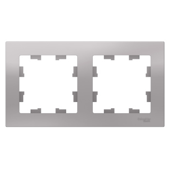 Рамка "ATLAS DESIGN" 2-м универс. алюминий SchE ATN000302 *1/10