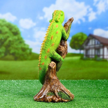 Садовая фигура "Хамелеон на ветке" акрил 17х14х35см  4793735