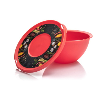 Миска пластм. с крышкой "Все на пикник" 2,0л 236х226х110мм арт.35611 ("Полимербыт)*1/18