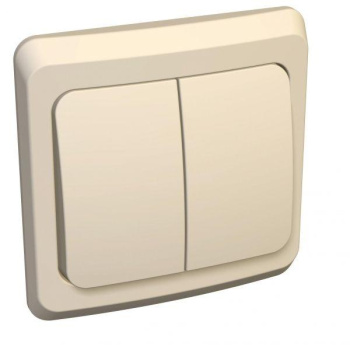 Выключатель "Этюд" СП 2кл. кремовый с подсветкой ВС10-006К *10/20