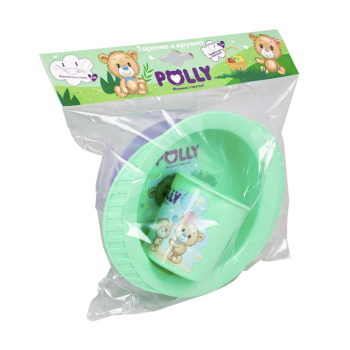 яяяНабор посуды (Кружка 0,2л + Тарелка на присосе) POLLY арт.42222 *1/22