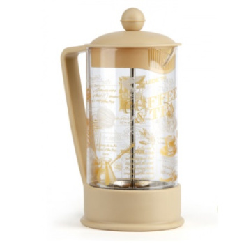 Чайник заварочный жаропрочное стекло "Френч-пресс" 600мл "Viva la Vida" Мокко (BF-751)"Barouge"*1/30