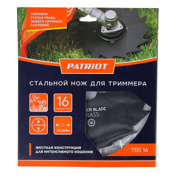Нож для триммера PATRIOT TBS-16, 230х25.4 мм, 16 зубьев