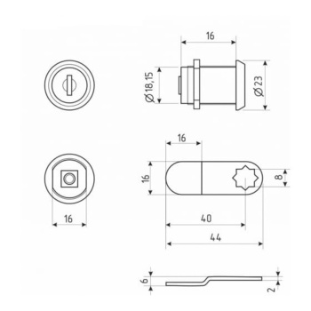 яяяЗамок почтовый НОРА-М 6103-16-ип хром изог.планка *12/240