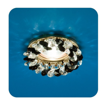 Светильник встраиваемый  Venecia 51 04 71 декор.из огран.стекла MR16 основание зол, с черн. *1