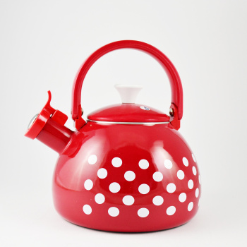 Чайник эмалир.со свистком 2,75л "Горох" Красный 2684 ("Метрот" Сербия) *1/6