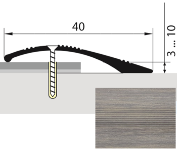 Порог-стык разноуровневый 40х900 мм Русский профиль, дуб каньон