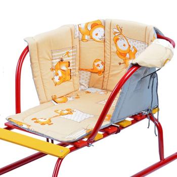 яяяСиденье для санок мягкое на поролоне с подлок. (верх.- бязь, низ-водоот.матер.) СС2 ("Ника")*1/15