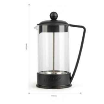 Чайник заварочный жаропрочное стекло "Френч-пресс" 600мл "Viva laCafe" Черн.(BF-734)"Barouge"*1/30