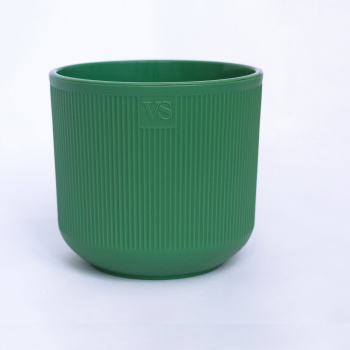 Кашпо пластм. "Росси" 4,4л d верха 190мм h170мм со вставкой Зеленый AMR-4,4-08 ("VipSet") *1/8