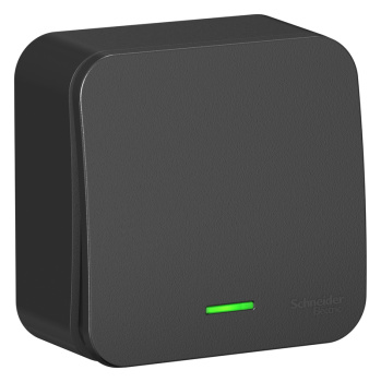 Выключатель "BLANCA" ОП 1кл. антрацит с подсветкой 10А 250В BLNVA101106 ***1/15