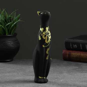 яяяСувенир "Кошка Багира" прямая роспись 23см черный 6 × 6 × 21 см 009 708082