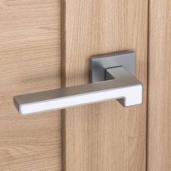 Ручка раздельная ХРОМ матовый/БЕЛЫЙ Slim H-30120-A-CRS/W Code Deco *1/18