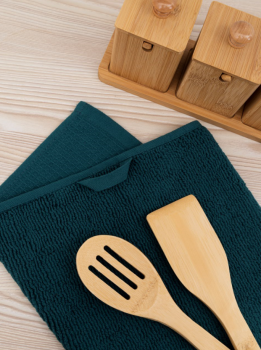 Полотенце вафельное/махровое 30*60см Лофт изумруд 450гр/м2 Василиса *10