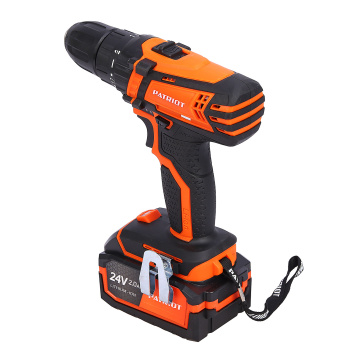 Дрель-шуруповерт 24В PATRIOT BR 241ES (две батареи Li-lon, 2,0 Ah, быстр.заряд) кейс*1/10