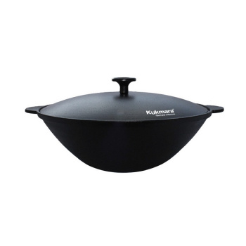 Сковорода чугунная "ВОК" d28,5см, глуб.9,5см с Крышкой "Kukmara" вч27  *1