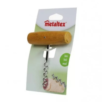 Штопор "Т-образный" с дерев. ручкой "Metaltex" 2 50520 (Италия) *1/6/96