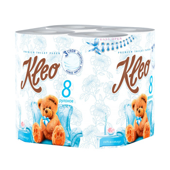 Бумага туалетная KLEO Ultra Мягкий знак 3сл 8рул С130 *9  акция *