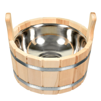 Ушат "шайка" 6,5 л. с нержавеющей вставкой, липа, "Банные штучки" в кор. /1