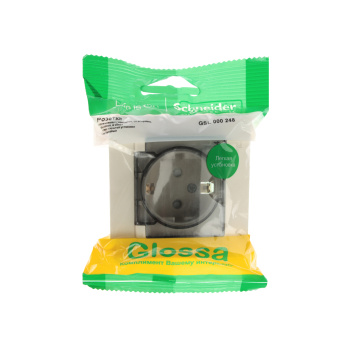 Розетка "Glossa" СП 1-мест. бежевая c/з з/ш крышка IP44 GSL000248 *1/10