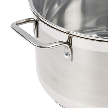 Кастрюля нерж. "Kukmara" "Orion" 6л Стекл.кр., d дна 220мм (подх. д/Индукц.пл.) ORN-CA6024G *1/4