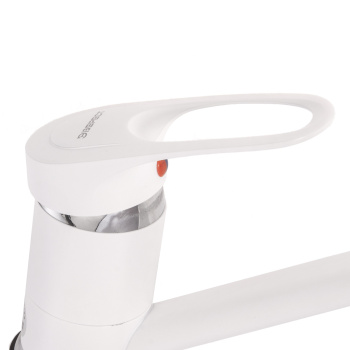 Смеситель для кухни Эверест В49-0257 длинный излив (белый) *1/10