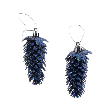 Набор елочных игрушек "Шишки блестящие", 2 шт., 9 см