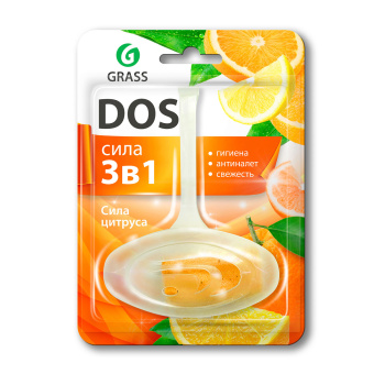 Освежитель д/унитаза GRASS "Dos 3в1" Сила цитруса подвесной блок 125852 *24 ***