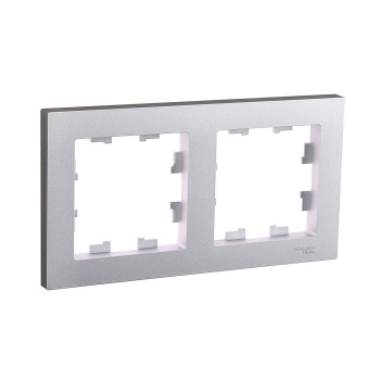 Рамка "ATLAS DESIGN" 2-м универс. алюминий SchE ATN000302 *1/10