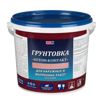 Грунтовка бетон-контакт BROZEX, для наружных и внутренних работ, 6 кг Грунтовка бетон-контакт BROZEX, для наружных и внутренних работ, 6 кг