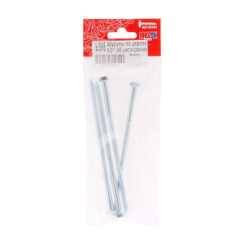 Шурупы по дереву BROZEX 6,0*140 шестигранник (4шт) *10/100
