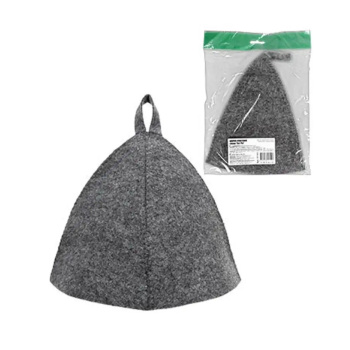 Шапка для бани и сауны Классика серая "Hot Pot", войлок /20