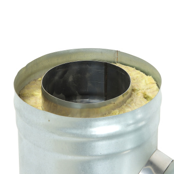 Тройник-сэндвич 135* d.115х180 нерж/оцин 0,5мм/0,5мм AISI 439 ! переход на диаметр 115*200 *1